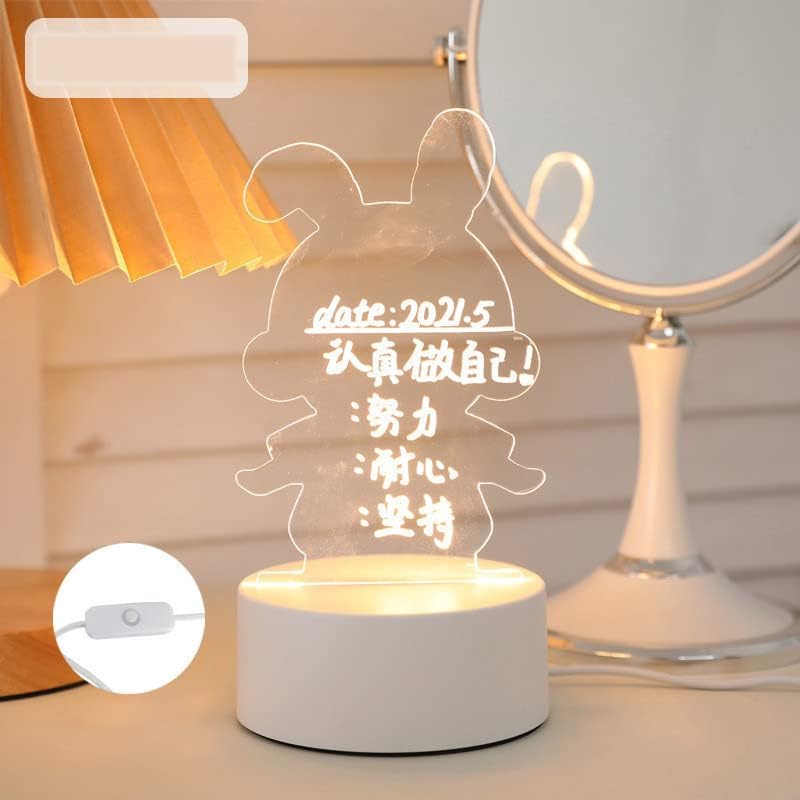 Yjqing Дъска за Бележки Творчески Led нощна светлина USB Дъска за Съобщения Празничен Лампа с Дръжка за Подарък за Деца Украса