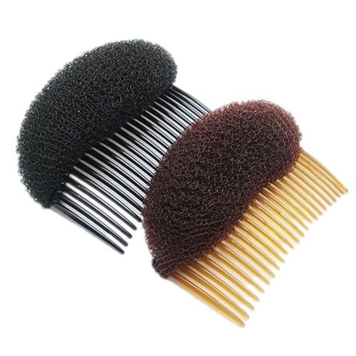 Healtheveryday2PCS Приказно вложки за придаване на обем, стайлър за коса стайлинг, инструмент за поставяне, Гребен за коса, Черен/Кафяв цвят по избор, Топла (черен)