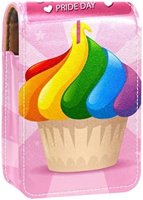 Цветни Козметични Чанти Rainbow Pride Day Mini за Тюбиков Червило Кожен Калъф за Червило на Притежателя
