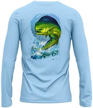 Произведено в САЩ, Мъжки Ризи за Риболов с Дълъг Ръкав, Лека Dri-Засаждане на UPF 40 +, Защита От Слънцето, бързо съхнещи Тениски за Джогинг и Пешеходен Туризъм