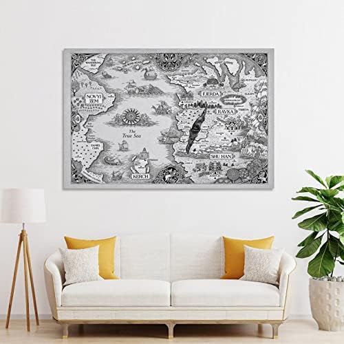 Литературен Шедьовър на Сянка и кости на Картата на света на Художествени Плакати Художествен Плакат Платно Картина Декор на Стената Pri -YangTing 08x12 инча (20x30 см)