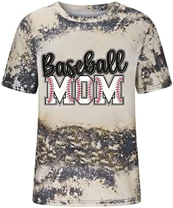 Дамски Бейзболна Бяла Тениска За мама, Забавни Тениски С Писмото Принтом, Графични Тениски, Потертая Риза