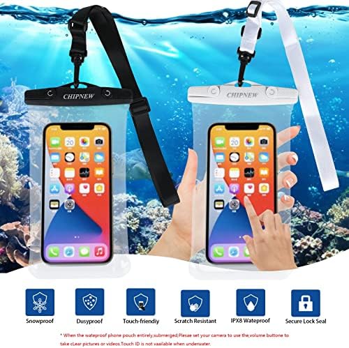 CHIPNEW Float Phone Dry Bag - Водоустойчива чанта за съхранение на мобилен телефон, вграден слот за карти с памет и въздушна