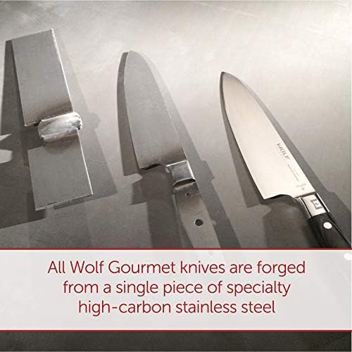 Wolf Gourmet 10 Хонинговальная стомана, Ергономична за комфорт и контрол, Ковани Высокоуглеродистая неръждаема стомана, ъгъл на наклон 12,5 градуса, Здрав (WGCU190S)