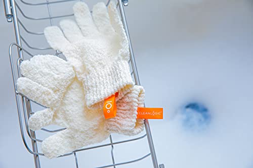 Устойчиви Ексфолиращи Еластични Ръкавици за вана / Душ Cleanlogic, Натурални, 3 двойки – 6 броя