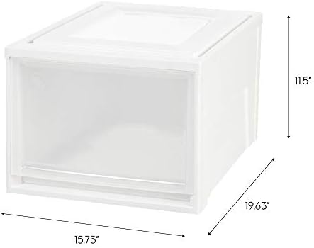 IRIS USA 591088, BC-500D чекмеджето (3 опаковки), Дълбок, Бял / прозрачен, 43 Литра