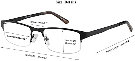 EYECEDAR Метални Очила за четене в Полурамке Мъжки, на 5 групи Пролетта линии, Материали от Неръждаема Стомана, Слънчеви Ридеры