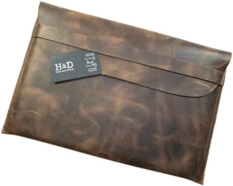 Калъф за MacBook от естествена кожа Hide & Drink (на дисплея от 15 инча) Ръчна работа - Бурбонско-Кафяв