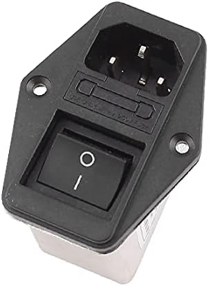 Клеми с паяными топчета X-DREE IEC 320 C14 EMI Филтър с кулисным ключ с държач на предпазителя (Терминали за IEC 320 C14 Filtro EMI с междинен устройство с възможност за пренасяне