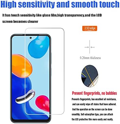 [2 + 2] е Съвместим с защитно фолио за екрана Xiaomi Redmi Note 11 (2022) 2 + 2 опаковки със защитно фолио за обектива на камерата, защитен слой от закалено стъкло 9H, устойчиво на над?