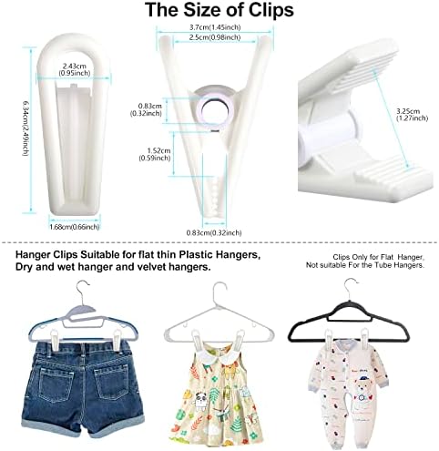 (Обновена Версия2) Скоби за чипс Lrophyte, Универсални Пластмасови скоби, Клеми-Закачалки за детски Плоски Тънки Закачалки за дрехи, дрехите клечки за дрехи, Лесно закре