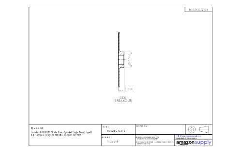 Звездичка роликовой верига Tsubaki 50BTL60, Единична, дизайн Taperlock, се изисква буш 2012 година на издаване, 60 зъбите, № 50 ANSI, стъпка 5/8