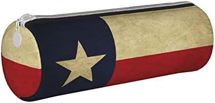 Ykklima Texas Lone Star Флаг на Щата Тексас Модел Кожен молив случай Дръжка с Цип Грим Козметични Притежателя