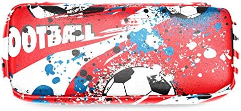 Абстрактен Френски Футболен Спортен Топката Цвят Модел 84x55 инча Кожен молив случай Чанта за Писалки с Двоен