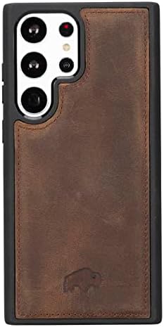 Калъф BLACKBROOK Samsung S23 Ultra Leather Case - York е Луксозен кожен калъф за Samsung Galaxy S23 Ultra (6,8 инча) - Мек калъф върху бутона със защита от падане и надраскване на 360 градуса - Безжичен з