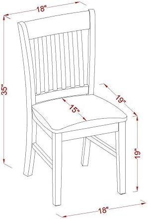 Столове за трапезария East West Furniture NFC-MAH-C Norfolk - Дървени столове с тапицерия от плащаницата,