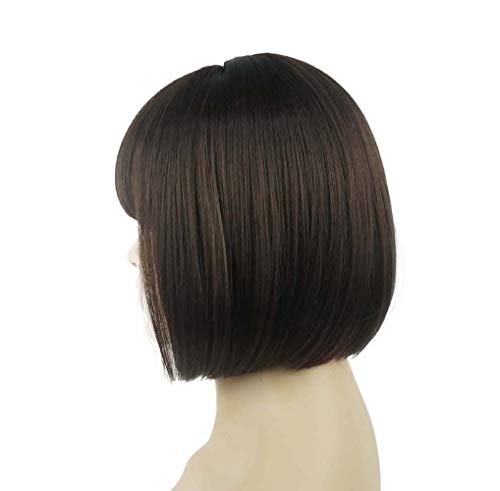Lydell 8 Директни къса коса е Боб с плоска бретон, скъпа централна точка, кожа, термоустойчиви синтетични перуки