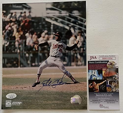 Майк Куэльяр (ум. 2010) Подписа Гланцирана снимка с размер 8x10 с автограф Baltimore Orioles Удостоверяване JSA