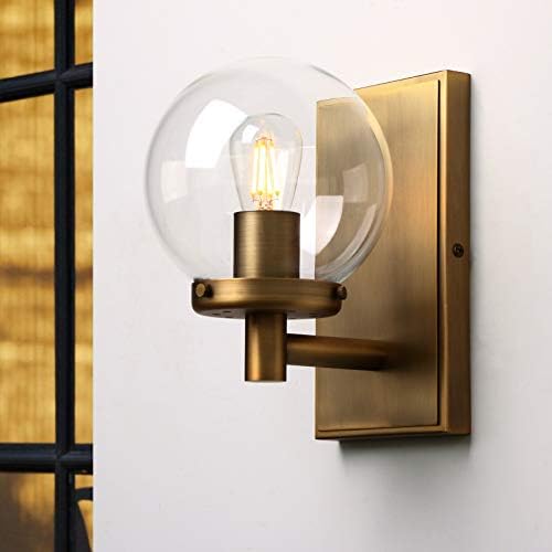 Винтажное Стенни аплици Pathson, Промишлен Лампа за Баня със Стъклена Топка, монтиран на стената Лампа за Антре, Кухня, Спалня