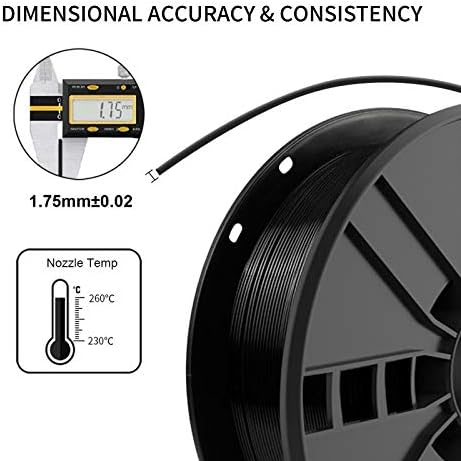 Черна нишка ABS 1,75 мм, комплект направления за 3D-принтер NovaMaker от ABS-пластмаса, без мирис, точност
