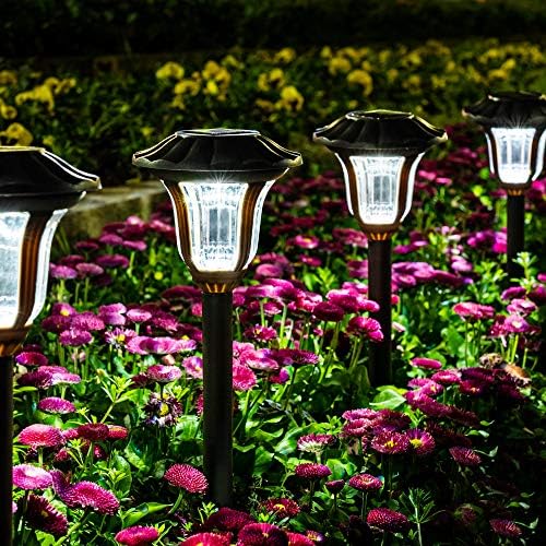 GIGALUMI Соларни Улични лампи, 8 Опаковки Ярка Слънчева Градински осветителни Тела, Улични Лампи на слънчеви Батерии, Слънчеви