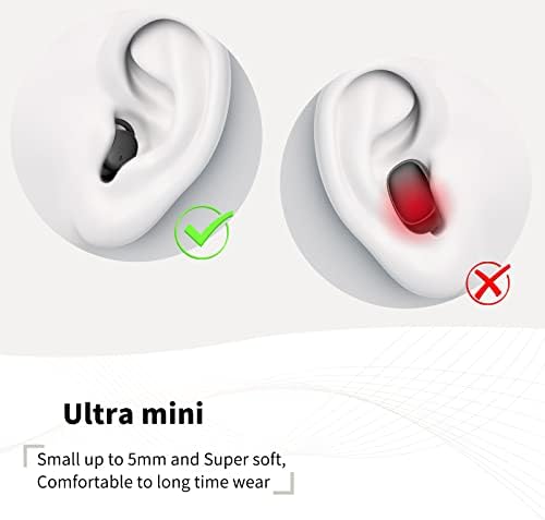 Damipow Настоящите безжични слушалки за сън е с технология за намаляване на шума, Bluetooth Слушалки на ушите, най-малките