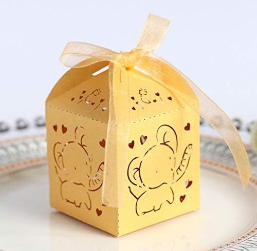 50шт Выдалбливают Кутии с шоколадови Бонбони с Изображение на Слон Подарък Пакети За Душата на Детето Сватбени Сувенири