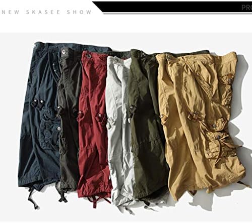 Мъжки къси панталони-карго AOYOG Свободно Намаляване дължина 3/4 Под Коляното, Панталони-карго от памук