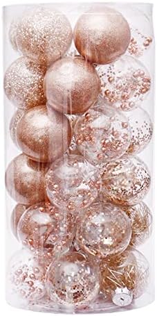 ROYIO Коледна топка Украса Коледна топка Многоцветни Орнаменти Небьющийся Украшение Комплект Цветни Топки за Коледната елха (Цвят: 03)