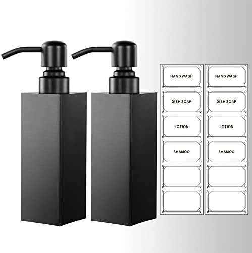 Набор от дозаторов сапун за баня LEAISSY Black, Опаковка течен сапун от 2 опаковки с матирано черно сапунен