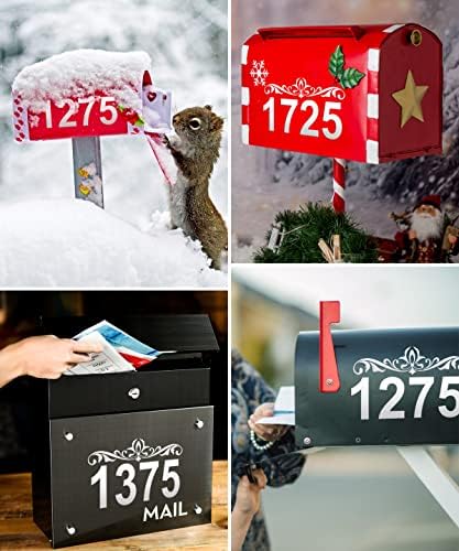 Място на пощенска кутия отвън, Светлоотразителни номера на пощенски кутии 4 инча (0-9), Водоустойчив къща номера за пощенски