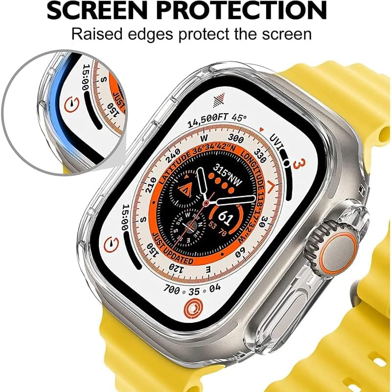 Wscebck 360 Калъф е Водоустойчив калъф за Apple Watch Series 8 41 мм 45 мм Тънката TPU покритие на Екрана Защитен калъф за