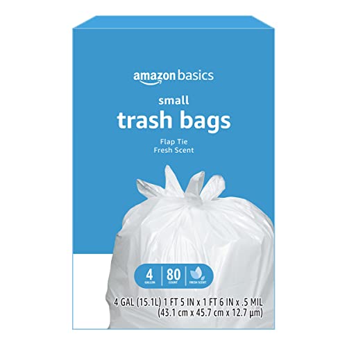 Пакети за боклук Basics обем 4 литра, с атмосферно пълнене и свеж аромат, 80 броя