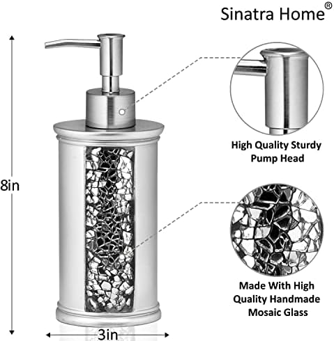 Популярната Вана Sinatra Silver Опаковка сапун /Помпа за Лосион Класически Луксозен Помпа за Лосион Модерен Декор Сребрист цвят за банята с този Уникален дизайн и Стилна