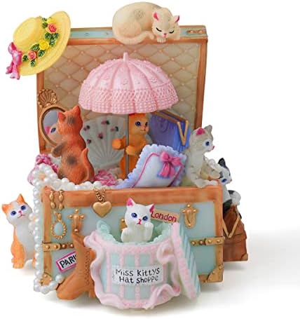 Котка Музикална ковчег подарък на жена си - дъщеря на момичета жените момиче, подаръци за годишнина, рожден ден, свети Валентин котки музикални кутии играе канон