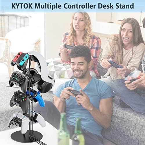 Поставка за контролер Kytok 4 Нива с Кабелна Организатора на маса, Универсална Поставка за дисплея на контролера, която е Съвместима с Xbox PS5 PS4 Nintendo Switch, държач за слуша?