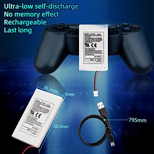 ОСТЕНТ Безжичен Контролер 1800 mah Акумулаторна Батерия Заместител на Sony PS3 Bluetooth Контролер на Конзолата
