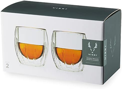Чаши за алкохолни напитки Viski с двойни стени, Изолирани чаши ликьори, с дизайн от граненого кристал, Могат