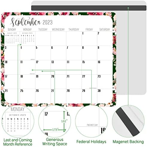 Магнитен календар Yasest за хладилник - Месечен Календар в хладилник за 2023 година, Бележник 13 x 10,6 Инча,