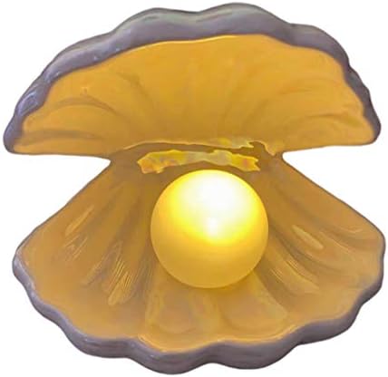 BESPORTBLE Shell Pearl Light LED Керамични Перли в подобна на иглу, черупка Light Перлена Мида Лампа Настолна Украса