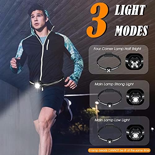 West Biking Night Running Light - USB Акумулаторна батерия Колан лампа с Регулируем на 60 ° led фар, Водоустойчив