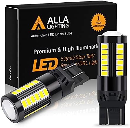 Alla Lighting 2800lm T20 Клиновидна 7443 7444 led лампи с двойна нишка с нажежаема жичка, задни спирачни светлини/DRL/Заден