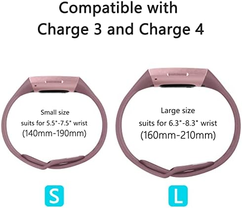 Силиконови Въжета Meliya за Fitbit Charge 4 /Fitbit Charge 3 за жени и мъже, Мек Силиконов Спортен Взаимозаменяеми