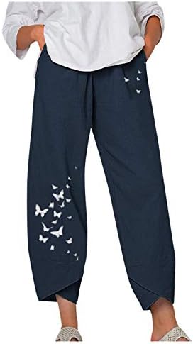 Дамски Бански, Модни Дамски Ежедневни Модни Свободни Широки Панталони От памук, с принтом Пеперуди, Дамски Панталони за всеки