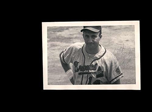 Франк Торе, JSA Coa, Подписано на Ретро 4x5 1950-те години, Оригинален автограф за снимки Braves - Снимки на MLB С автограф