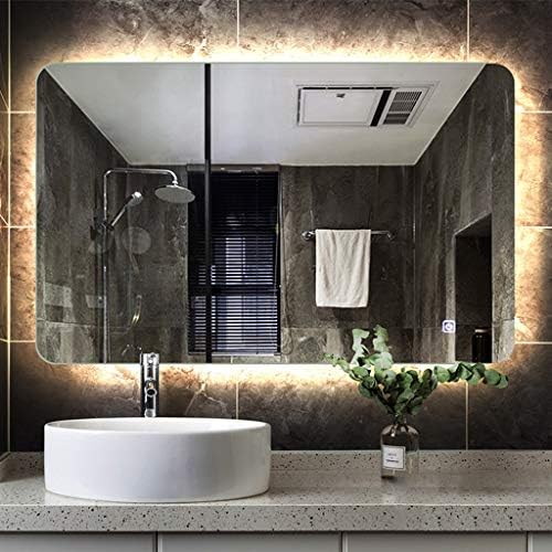 Огледало за грим Стенно Огледало Модерно Огледало за баня с led подсветка и светлинен сензор с подсветка на