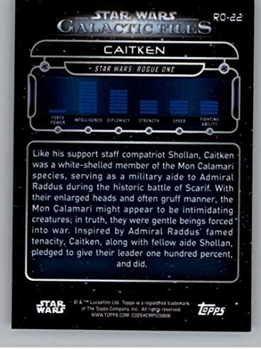 2018 Начело Star Wars Galactic Files RO-22 Официалната Неспортивная търговска картичка Кейткена в NM или по-добро