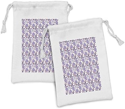 Комплект от 2 Мешочков от лилава кърпа Ambesonne, Графичен Абстрактен Дизайн, Множество Декоративни Ботанически