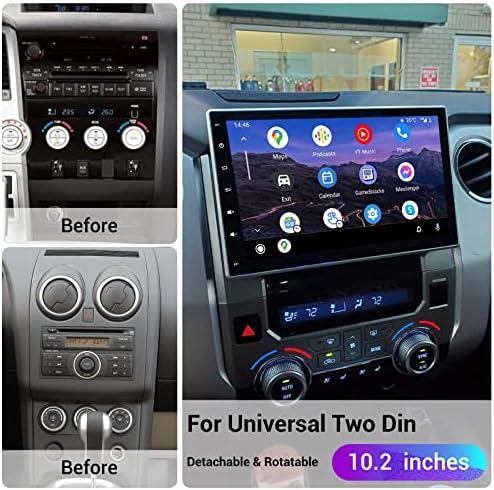Roadanvi 10,2 Двоен Din Стерео Android Автоматично Главното Устройство Bluetooth Радио GPS Навигация Мултимедиен Музикален Плейър 1024 *600 Сензорен Екран, Безжичен Carplay Гласово Управ?