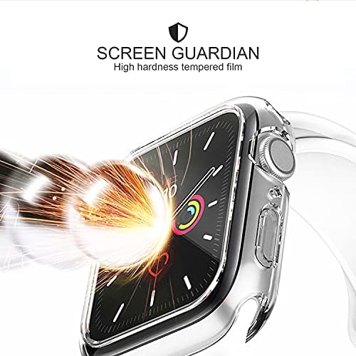 Калъф ULUQ, съвместим с Apple Watch Серия 3 Серия 2 Серия 1, 42 мм, универсален защитен калъф от твърда КОМПЮТЪР със защита на дисплея от закалено HD-стъкло, устойчиво на надрас?